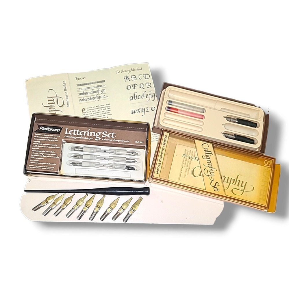 Mixed Lot Vintage Schaefer & Speedball Calligraphy & Fountain Pens